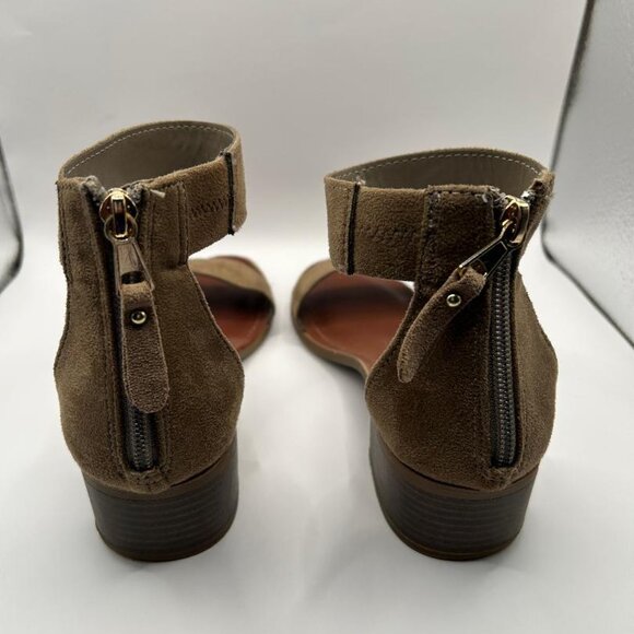 Ankle Strap Flat Sandal in Taupe - Picture 3 of 4